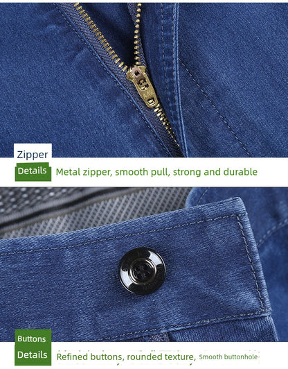 Business Casual Straight-Leg Denim Trousers