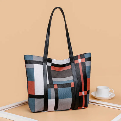 Plaid Large Capacity Shoulder Bag