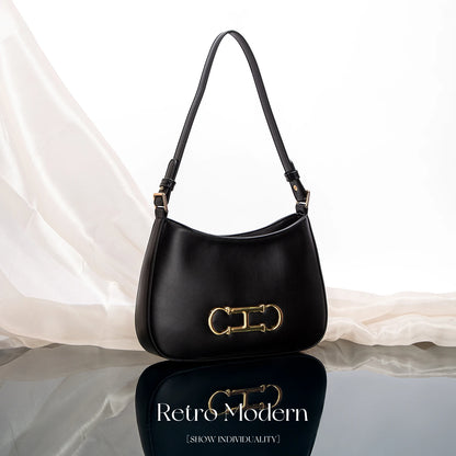 Classic Solid Color Shoulder Bag