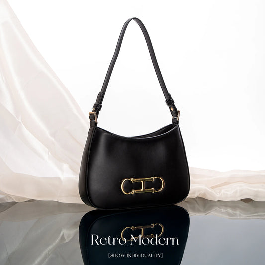 Classic Solid Color Shoulder Bag
