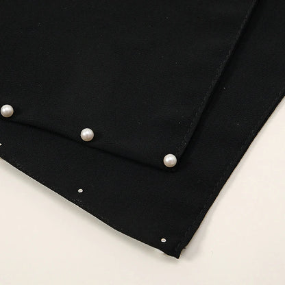 Black Beading Chiffon Niqab for Women