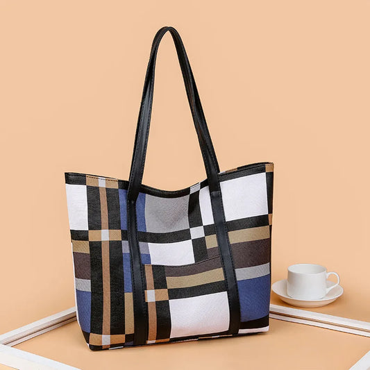 Plaid Large Capacity Shoulder Bag