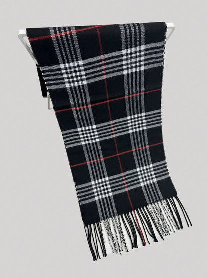 Plaid Cashmere Scarf for Men