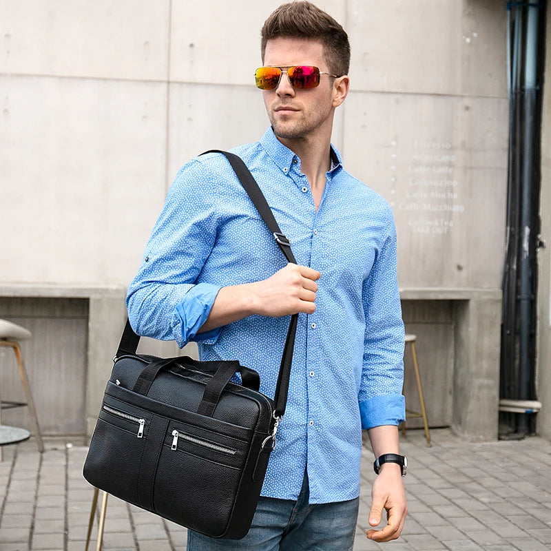 WESTAL Leather Briefcase for Men