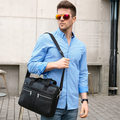 WESTAL Leather Briefcase for Men