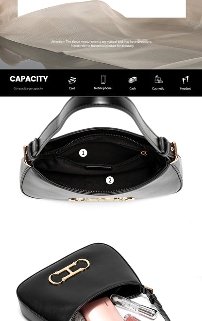 Classic Solid Color Shoulder Bag