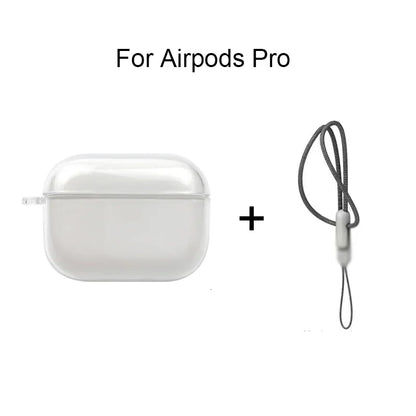 Clear AirPods Case with Lanyard Strap