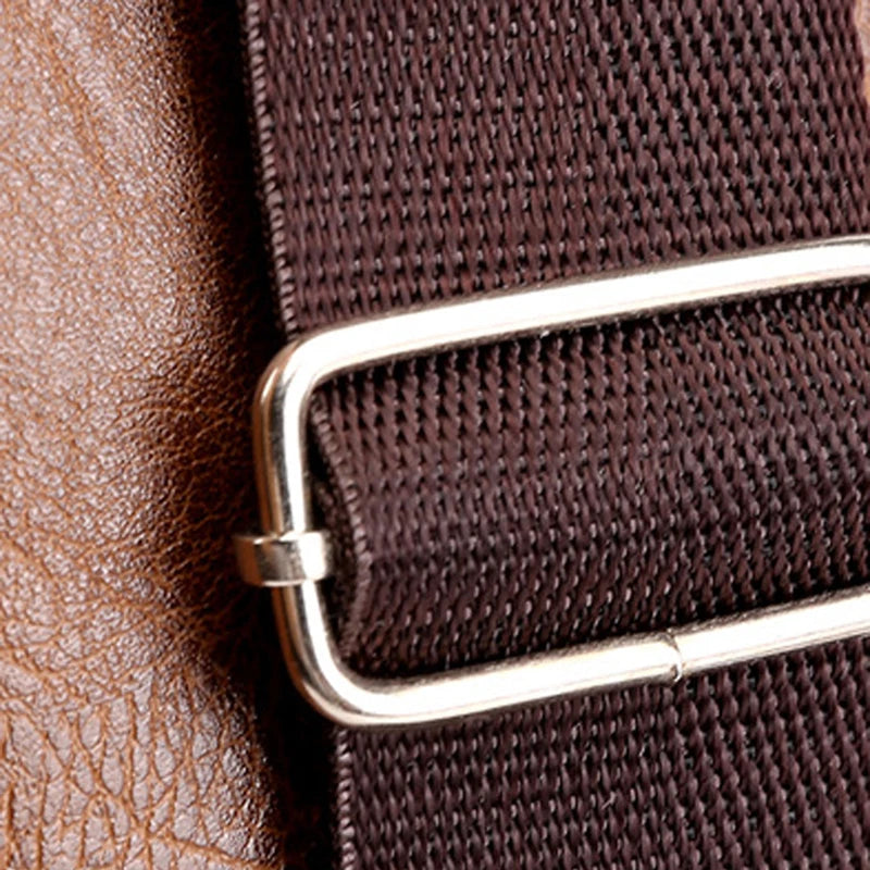 Men's USB Leather Crossbody Chest Bag