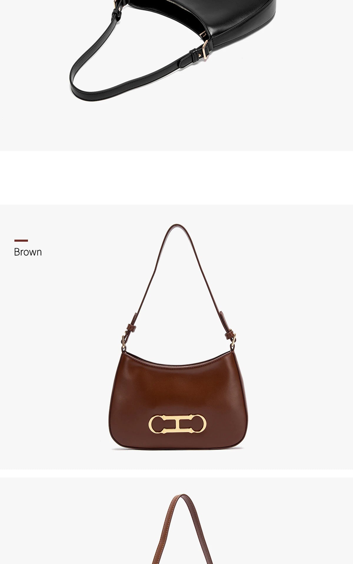 Classic Solid Color Shoulder Bag