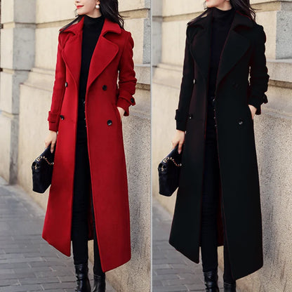 Woolen Long Trench Coat