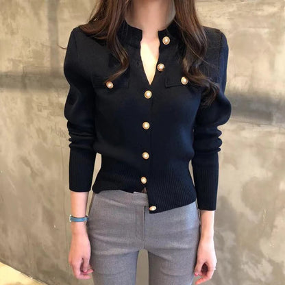 AOSSVIAO Autumn Knitted Cardigan – Chic Korean Slim Fit Sweater