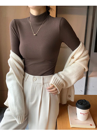 Elegant Knit Half-Turtleneck