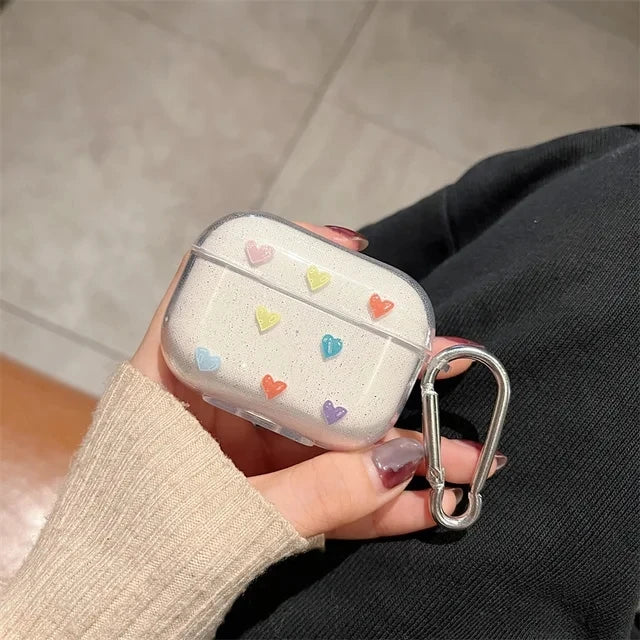 Colorful Heart Glitter Case for AirPods
