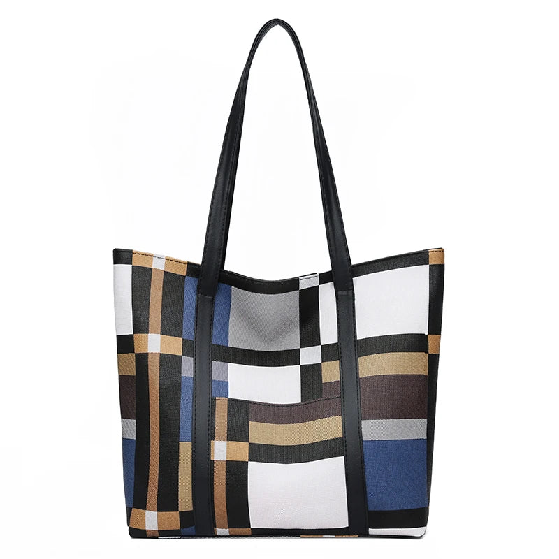 Plaid Large Capacity Shoulder Bag