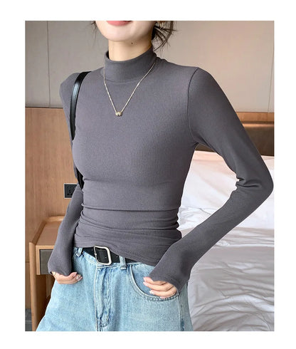 Elegant Knit Half-Turtleneck