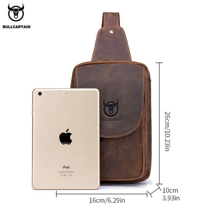 BULLCAPTAIN Leather Crossbody Chest Bag