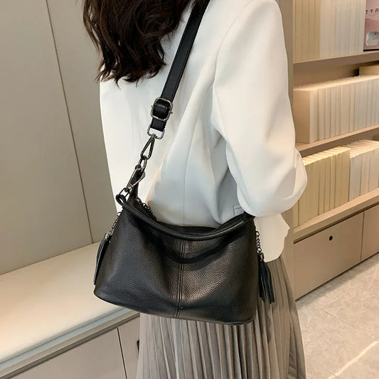 Tassel Luxe Leather Satchel