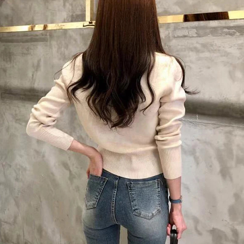 AOSSVIAO Autumn Knitted Cardigan – Chic Korean Slim Fit Sweater