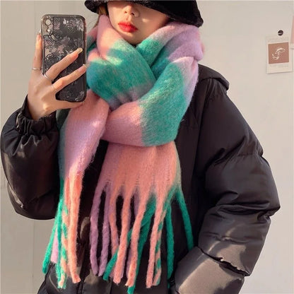 Warm Cashmere Rainbow Scarf