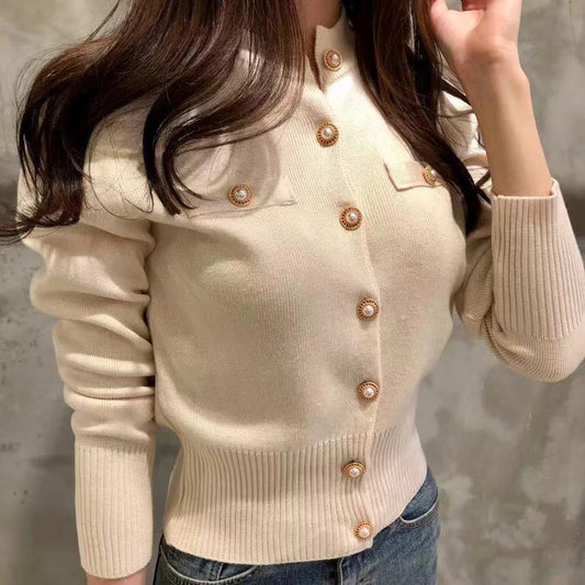 AOSSVIAO Autumn Knitted Cardigan – Chic Korean Slim Fit Sweater
