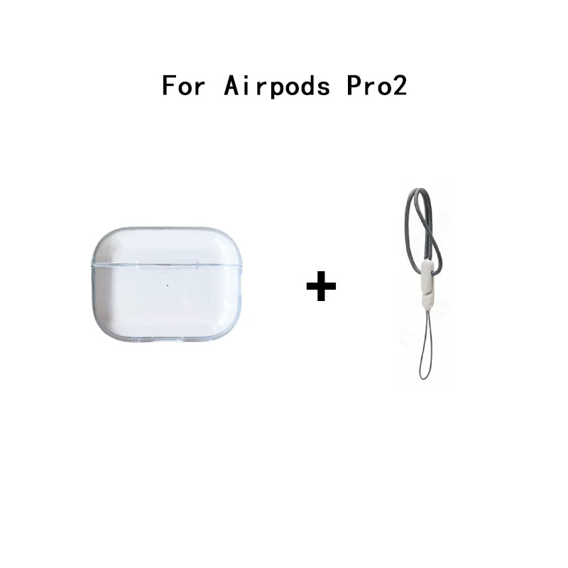 Clear AirPods Case with Lanyard Strap