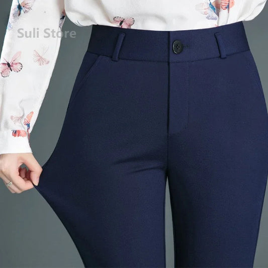 Women's Mid-Waist Straight Trousers