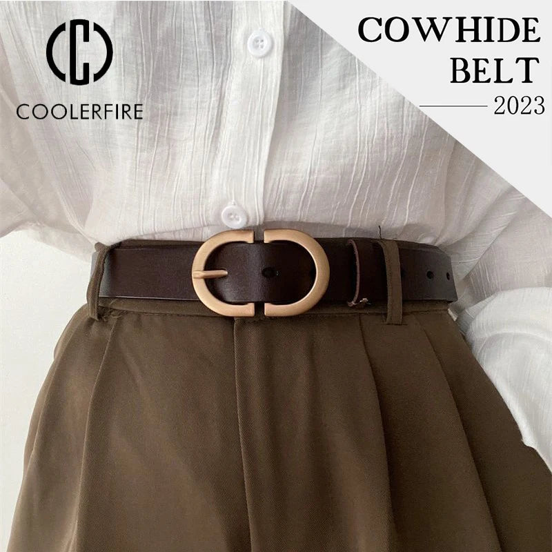 Women's Designer PU Belt - Fashionable Casual Black Waist Belt for Jeans