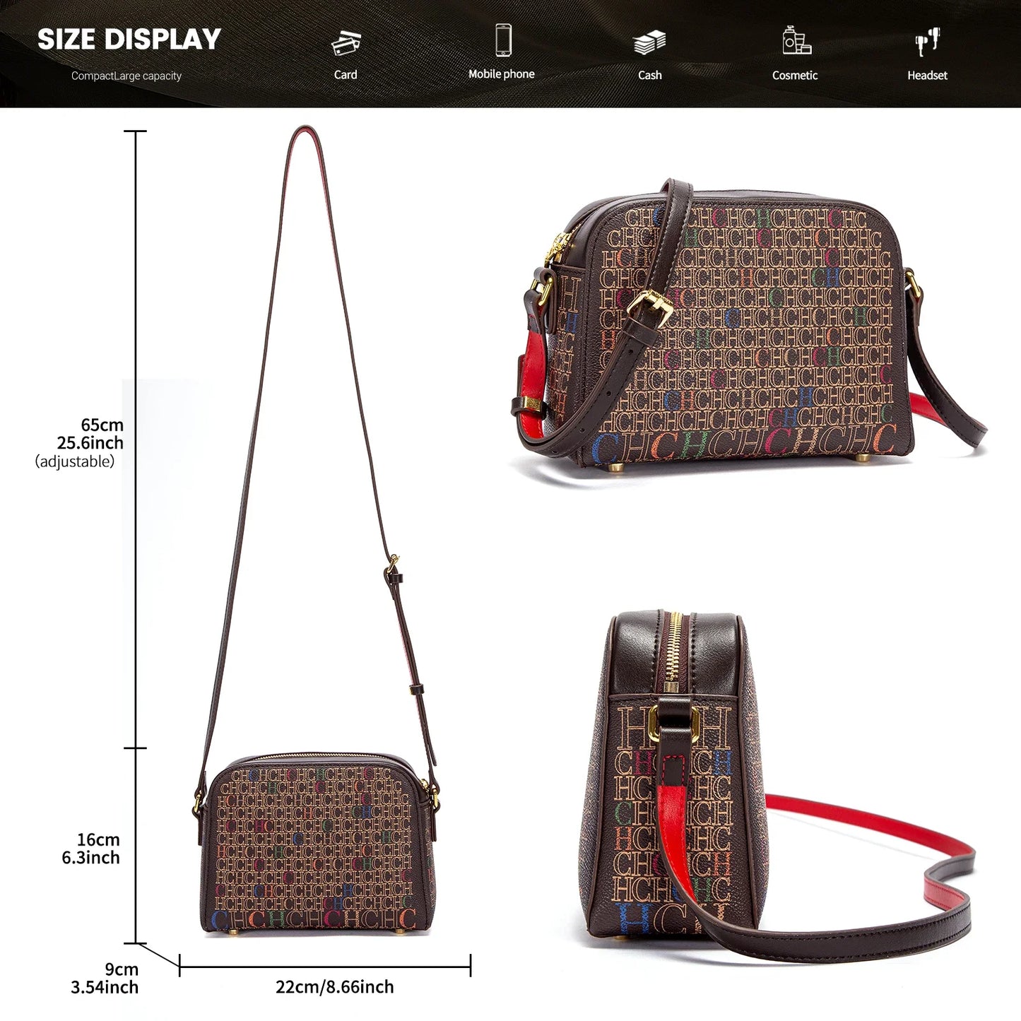 Classic Print PVC Shoulder Bag
