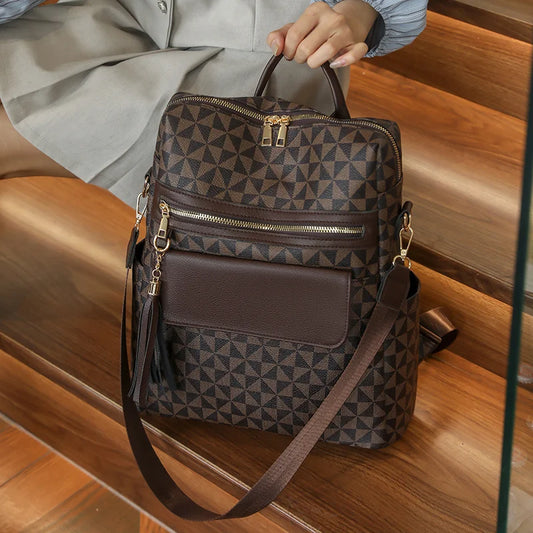LISM Unisex Plaid Travel Backpack