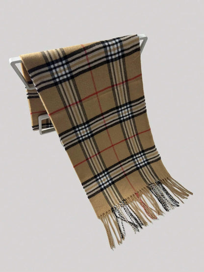 Plaid Cashmere Scarf for Men