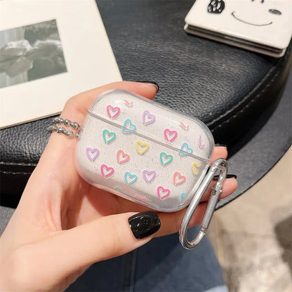 Colorful Heart Glitter Case for AirPods