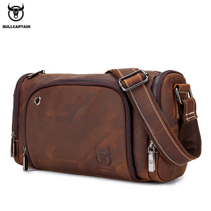 BULLCAPTAIN Men's Crazy Horse Messenger Bag