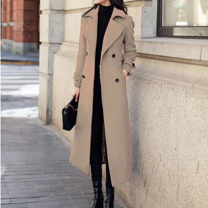 Woolen Long Trench Coat