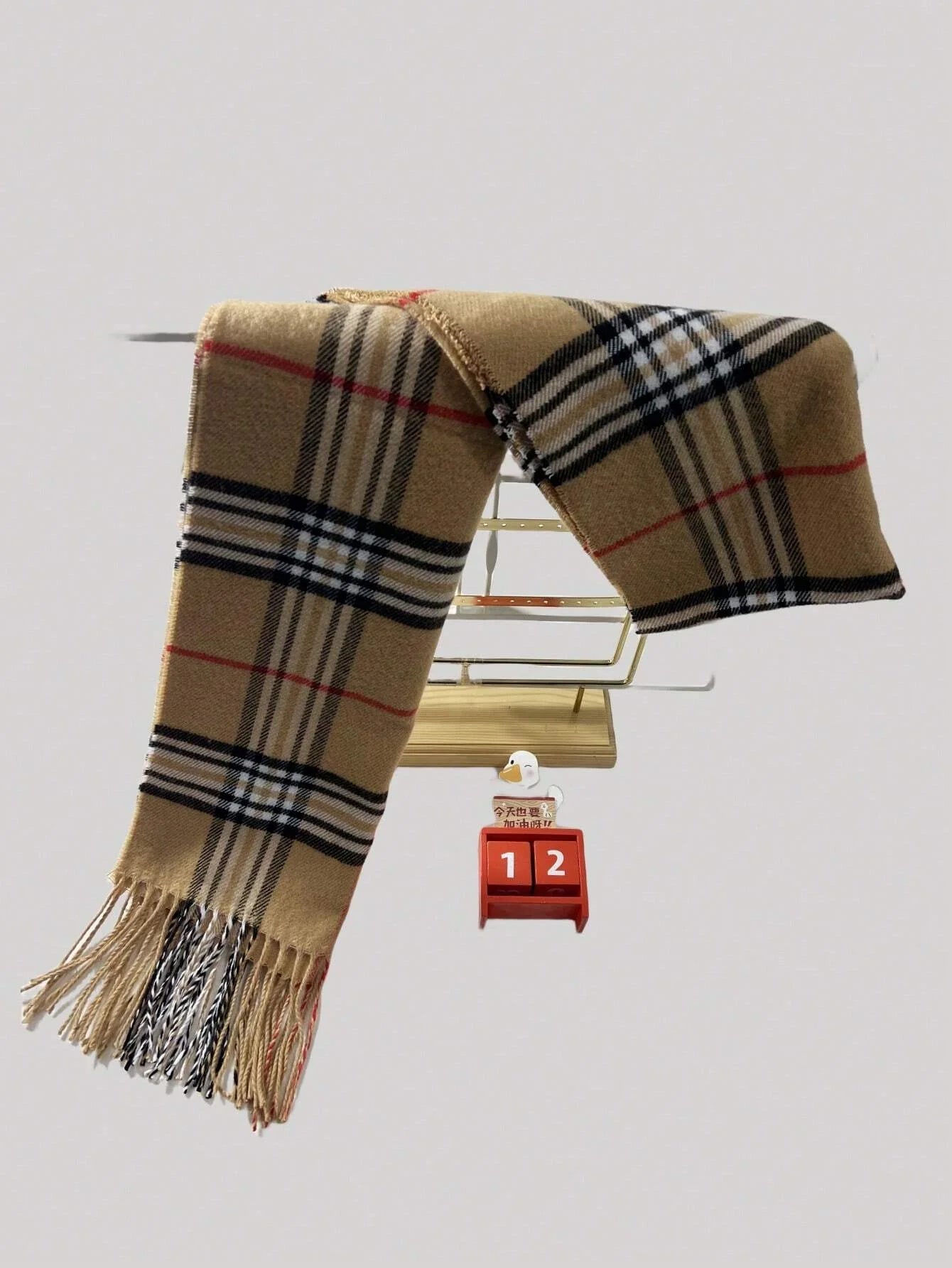 Plaid Cashmere Scarf for Men