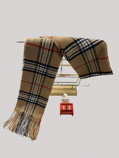 Plaid Cashmere Scarf for Men