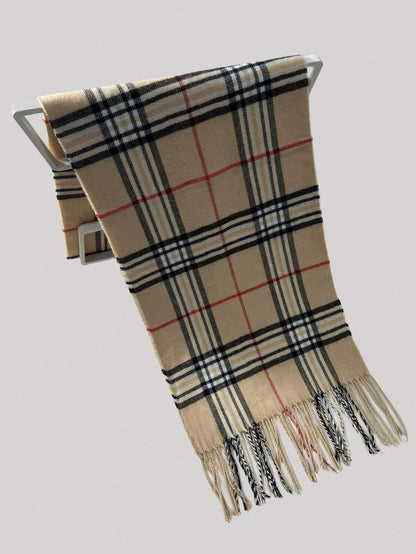 Plaid Cashmere Scarf for Men