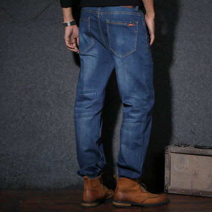 Plus-Size High Waist Denim Pants
