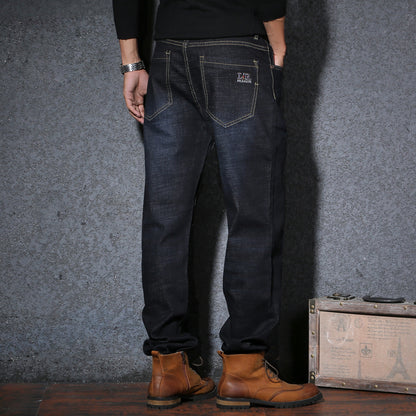 Plus-Size High Waist Denim Pants