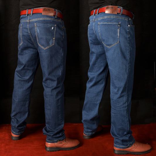 Plus-Size High Waist Denim Pants