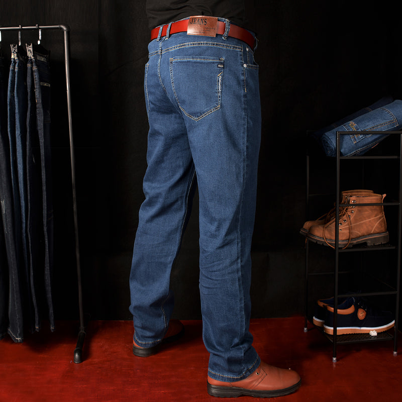 Plus-Size High Waist Denim Pants